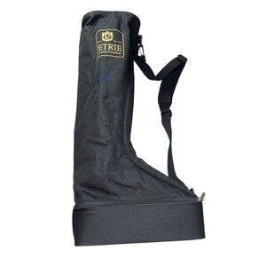 Petrie Black Riding Boot Bag W/ Orange Lining & Adjustable Strap C102